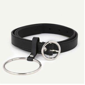 NEW Round Buckle Belt With Ring Pendant